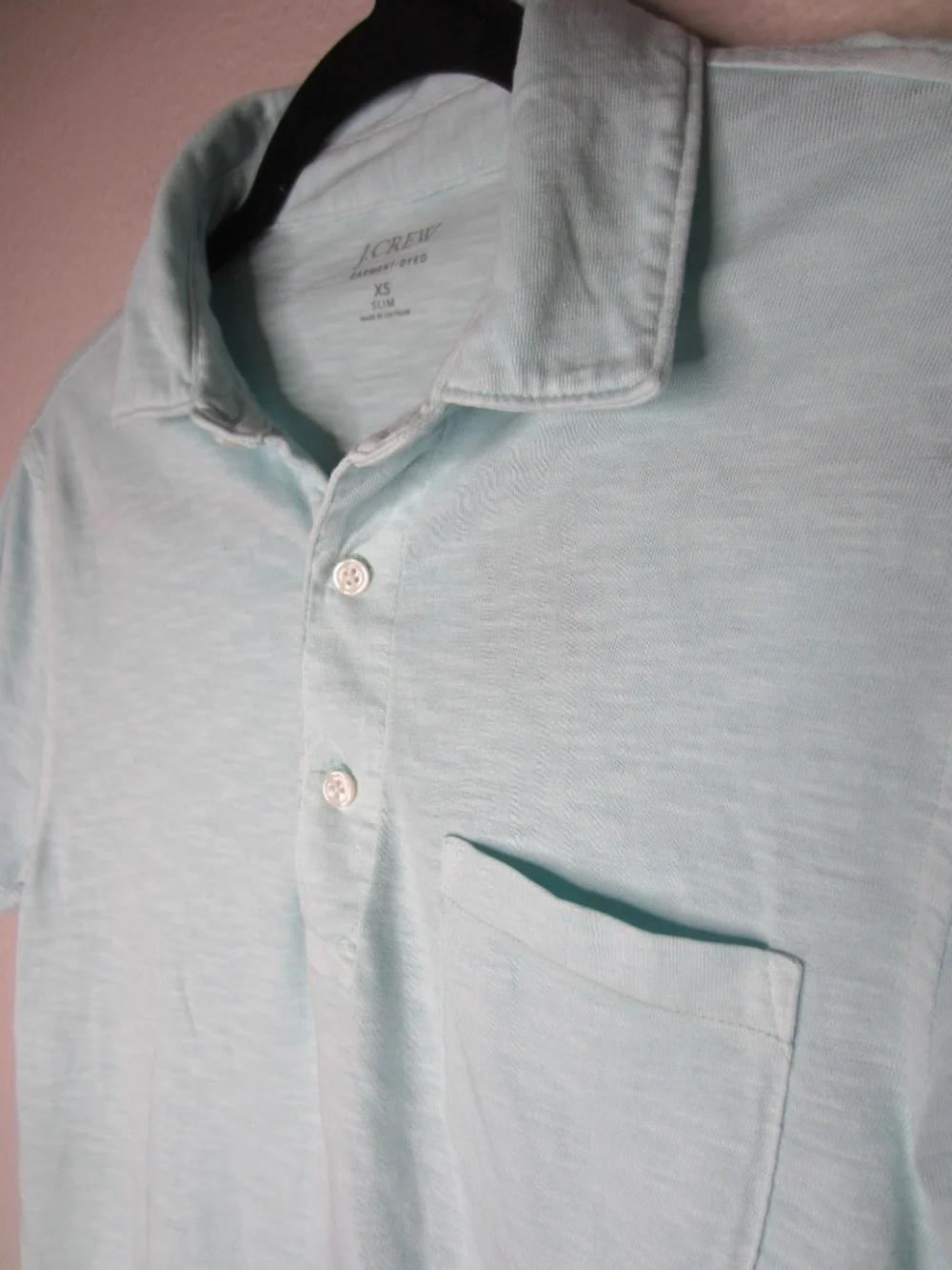 NWT J. Crew Garment Dyed Slub Cotton Polo in Teal - Size XS